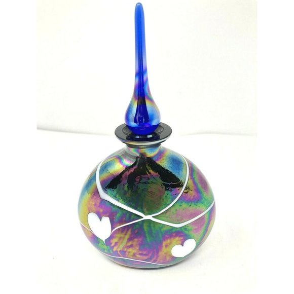 Studio Art Glass Iridescent Nouveau Perfume Bottle - Picture 1 of 10